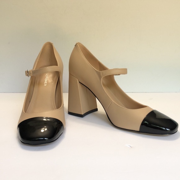 Marc Fisher Tan and Black Slingback Heels size 7.5M - Picture 5 of 11